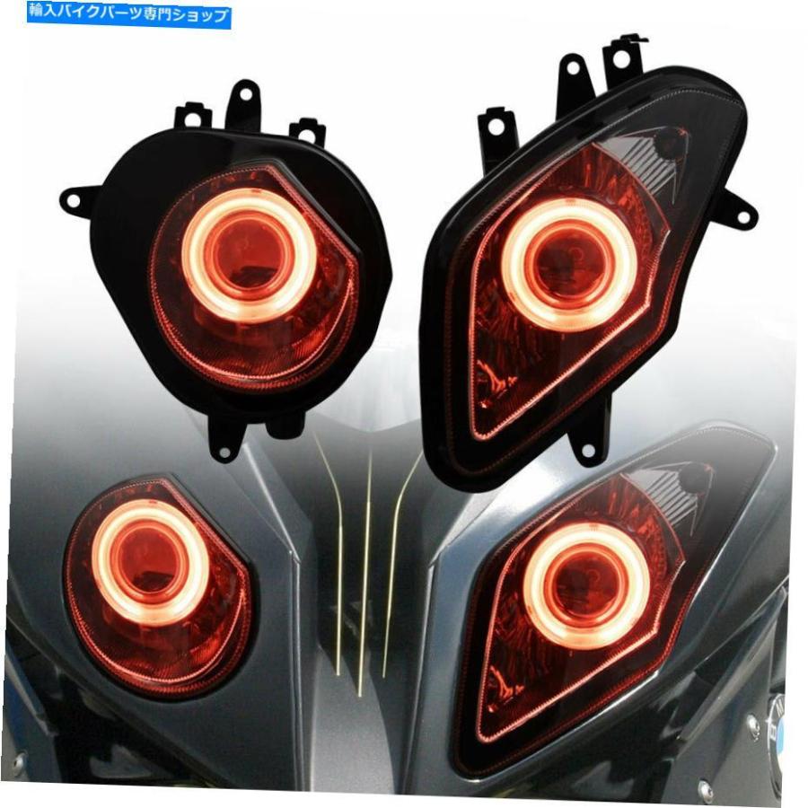 ヘッドライト BWM S1000RR 2009 -2014のための赤の天使ハローの目の光ヘッドライトアセンブリランプ Red Angel Halo Eyes Light Headlight Assembly L