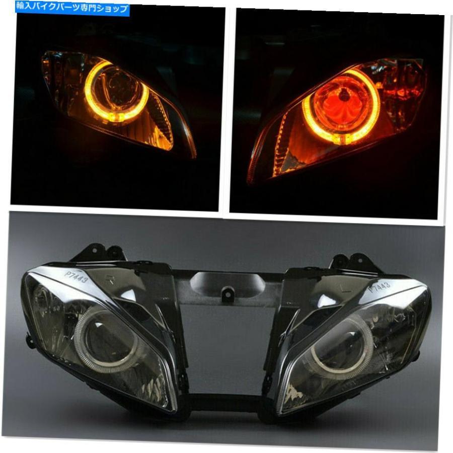 ヘッドライト Yamaha YZF R6 2006 2007ヘッドライトアセンブリHID琥珀色の天使+赤い悪魔の目 For Yamaha YZF R6 2006 2007 Headlight Assembly HID Am