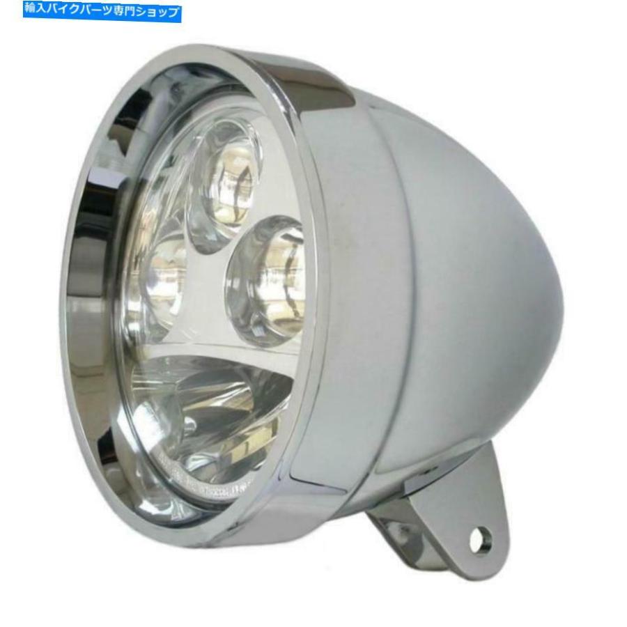 ヘッドライト LEDヘッドライトアセンブリクローム5 3/4インチボトムマウントハーレットFXST 331014 LED Headlight Assembly Chrome 5 3/4 inch Bottom