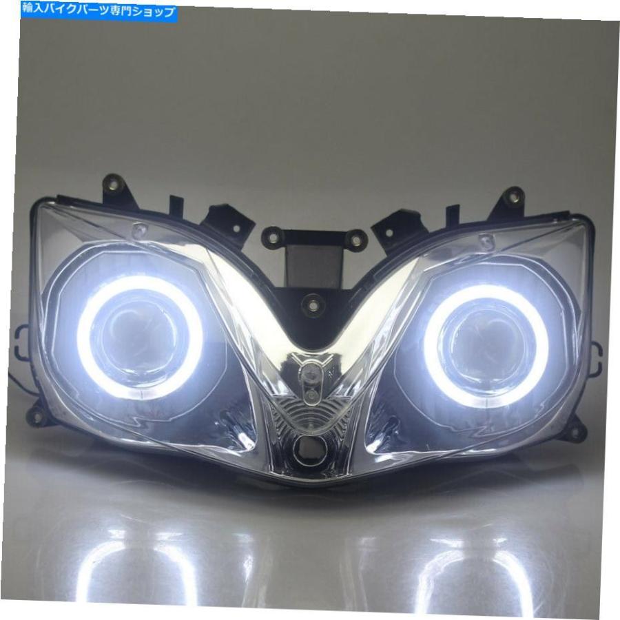 ヘッドライト ホワイトエンジェルアイの完全に組み立てられたプロジェクターヘッドライトはホンダCBR 600 F4I 01-07 White Angel Eye Fully Assembledの画像
