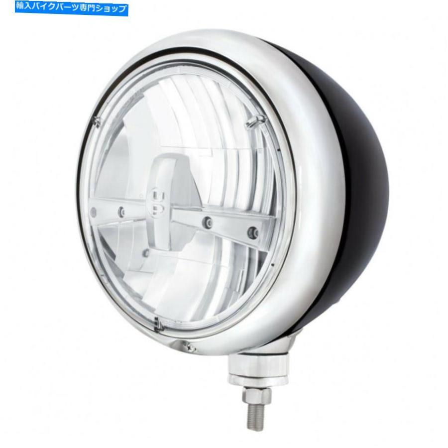 前照灯 ブラックガイドヘッドライト5 LED白熱電球 - Chrome Black Guide Headlight 5 LED Bulb - Chrome その他ライト-車、バイク、自転車