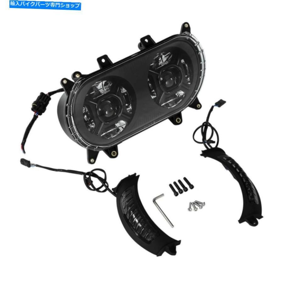 ヘッドライト ハーレーロードグライド2015-2019のためのフロントデュアルLEDヘッドライトアセンブリフィット Front Dual LED Headlight Assembly Fit