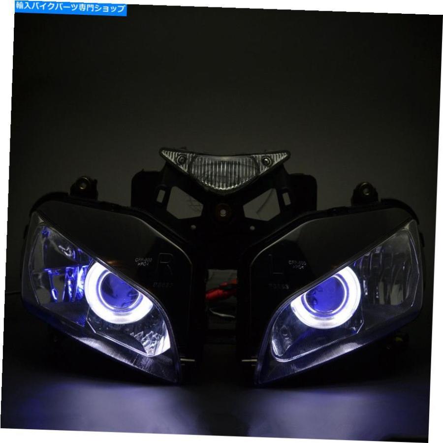 ヘッドライト HONDA CBR 1000 2004-2007のための悪魔のブルーエンジェルアイヘッドライトアセンブリプロジェクター Demon Blue Angel Eye Headlight Aの画像