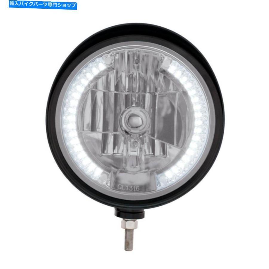 ヘッドライト ブラック「ビレット」スタイルの溝のヘッドライト - 34白LEDクリスタルハロゲン Black “BILLET” Style Groove Headlight with Visor -_1