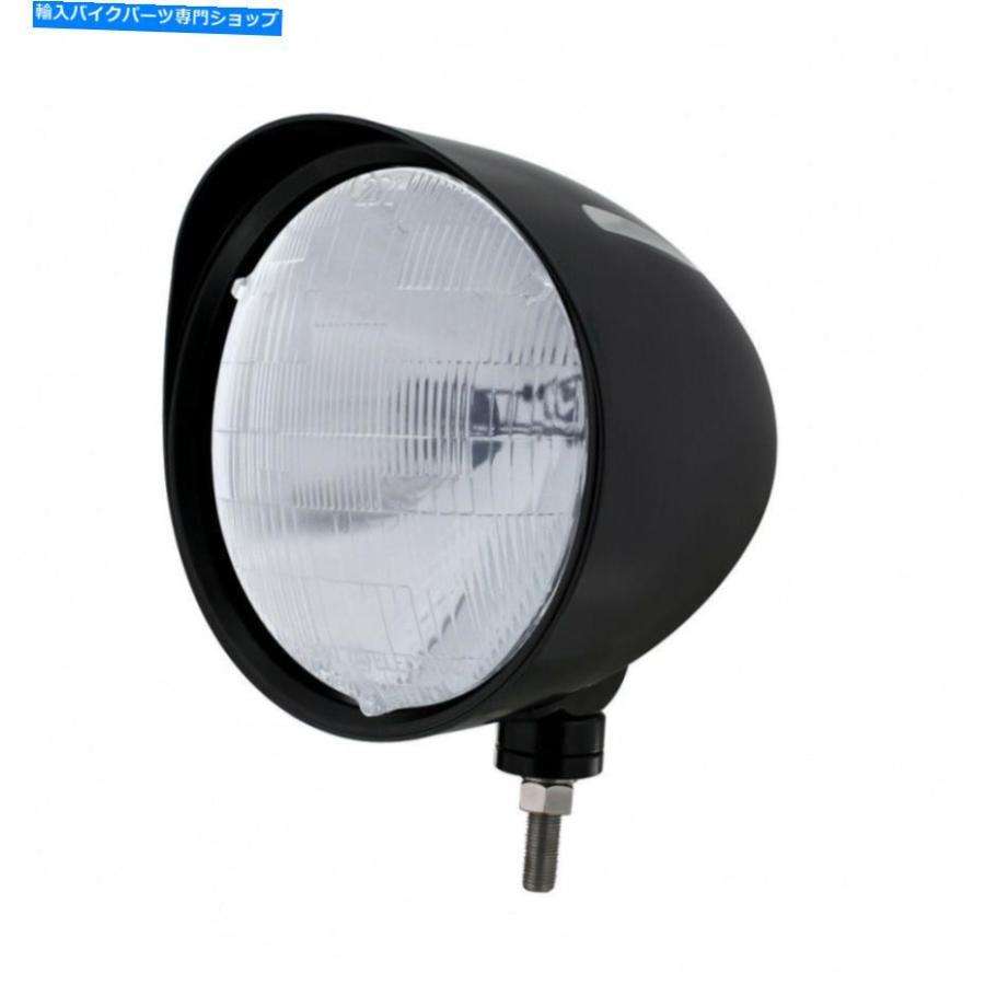 ヘッドライト ブラックの「ビレット」スタイルの溝のヘッドライトが付いています - H6014シールビーム Black “BILLET” Style Groove Headlight with