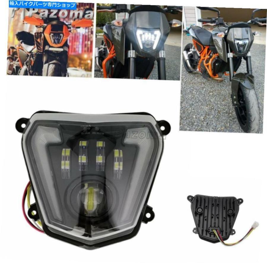 ヘッドライト ブラックLEDヘッドライトキットDRLランプの交換13-17 690R 12-19 690 Dirt Bike Black LED Headlight Kit DRL Lamp Replacement For 13-の画像