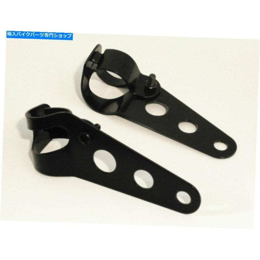 前照灯 ヘッドライトブラケットペアクローム - カスタムカフェボベルチョッパートラッカーヴィンテージ Headlight Brackets Pair Chrome - Cust ライト、レンズ-その他ライト-車、バイク、自転車