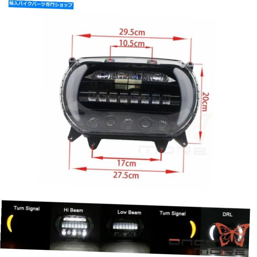 ヘッドライト ハーレーロードグライドブラック用オートバイのデュアルLEDヘッドライトプロジェクターのヘッドランプキット Motorcycle Dual LED Headlの画像