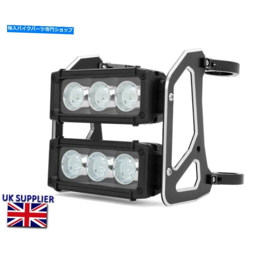 ヘッドライト オートバイのヘッドライトLEDライトバーデュアルスタックストリートファイター - 52-53mmフォーク Motorcycle Headlight LED Light Bar
