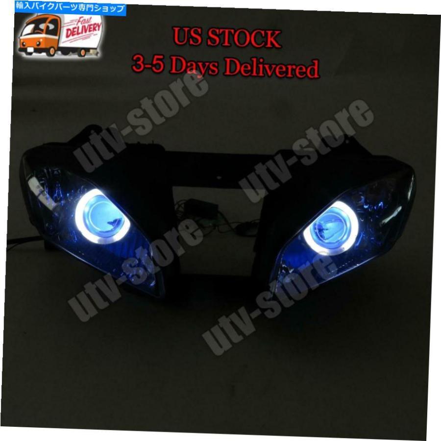 ヘッドライト MFフロントヘッドライトブルーエンジェルアイフィットヤマハ2008-2016 YZF R6 S014 MF Front Headlight Blue Angel Eye Fit for Yamaha