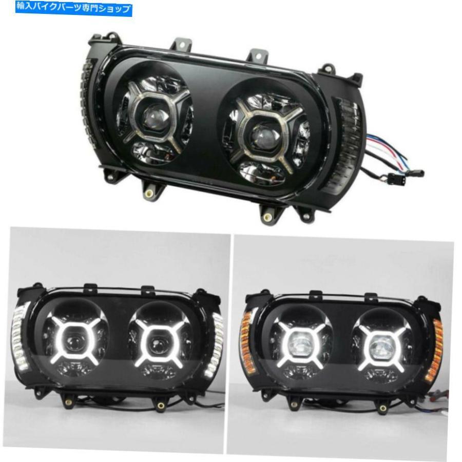 ヘッドライト ハーレーツーリングロードグライド15-19のためのLEDヘッドライトアセンブリサイドライトフィット LED Headlight Assembly Side Light Fi