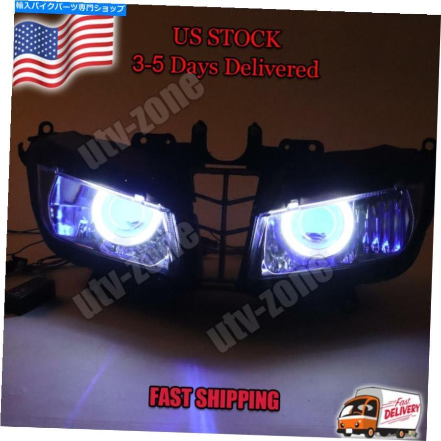 ヘッドライト フロントヘッドライトブルーエンジェルアイフィットホンダ2013-2018 CBR600RR F5 D004 IF Front Headlight Blue Angel Eye Fit for Hond