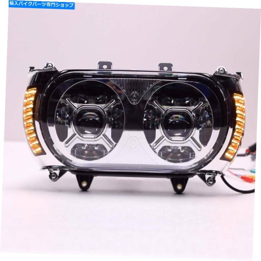 ヘッドライト LEDデュアルヘッドライトターンシグナルライトフィットハーレーツーリングロードグライド2015-2019 LED Dual Headlight Turn Signal lig