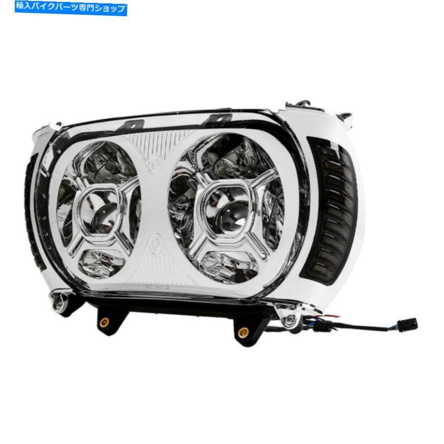 ヘッドライト LEDデュアルヘッドライトターンシグナルライトフィットハーレーツーリングロードグライド2015-2019 LED Dual Headlight Turn Signal ligの画像