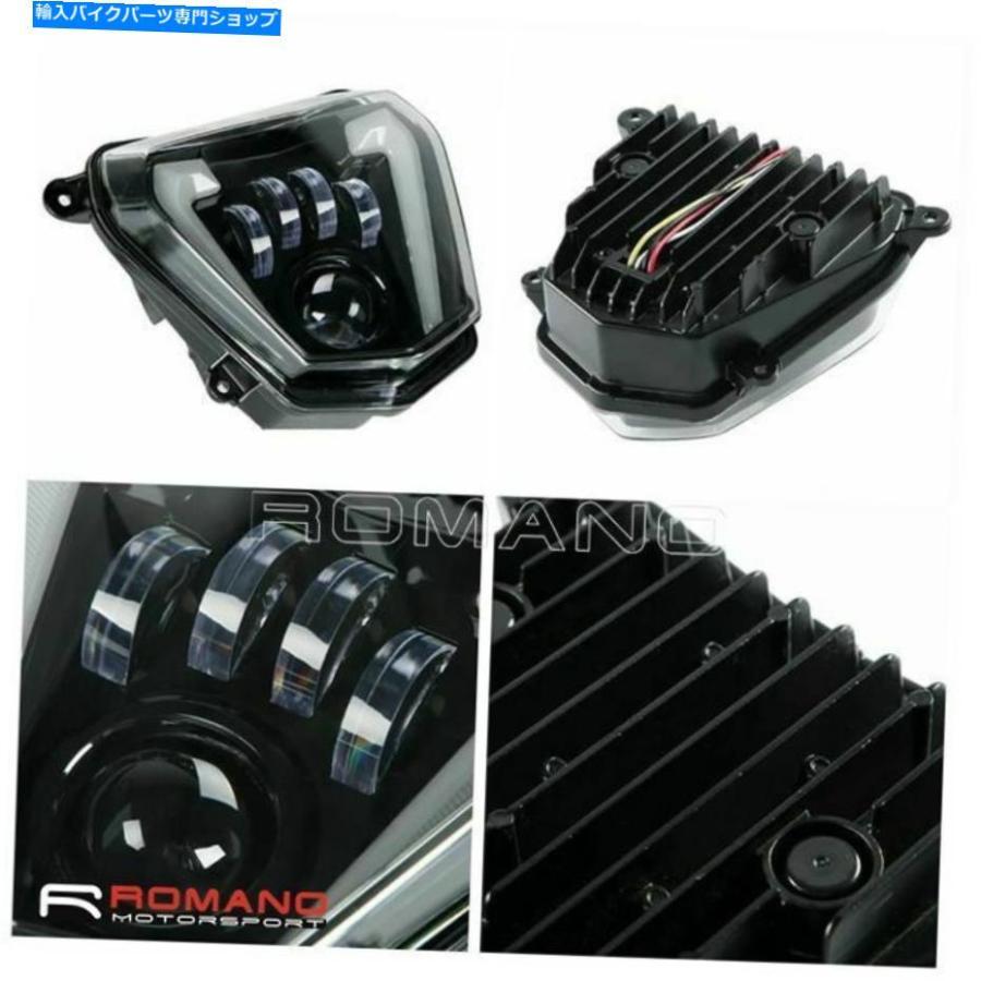 ヘッドライト 13-17 690R 12-19 690 Dirt Bike Enduro LEDヘッドライトアセンブリAngle Eyes DRL For 13-17 690R 12-19 690 Dirt Bike Enduro LED Heaの画像