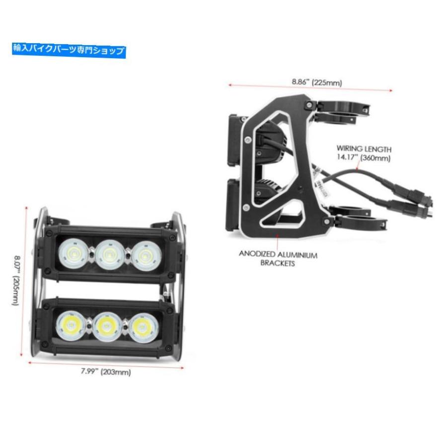 ヘッドライト 40-41mmのフォーク用のバイクのヘッドライトLEDランプの二重ライトバーデュアルスタック Motorbike Headlight LED Lamp Double Light Baの画像