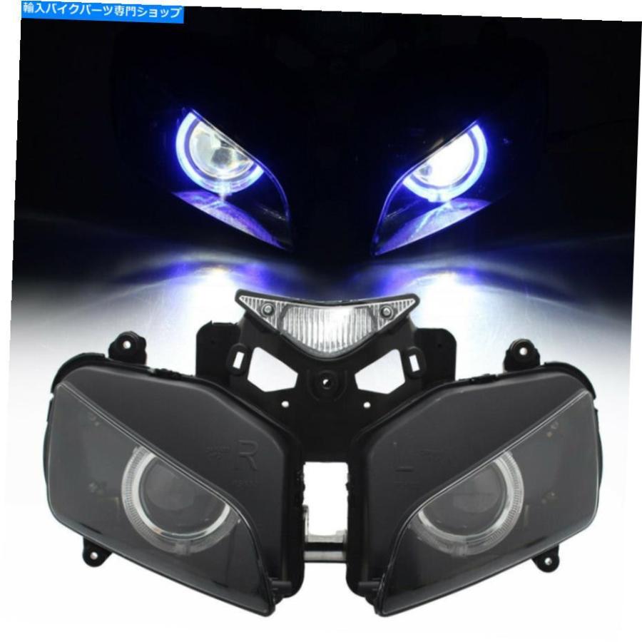 ヘッドライト フロントヘッドライトヘッドランプアセンブリBlue Angel Eye HI / LOビーム用ホンダCBR1000RR Front Headlight Headlamp Assembly Blue