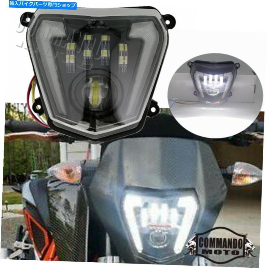 ヘッドライト 汚れ自転車LEDヘッドライトヘッドランプ天使の目w / drl 690 2012-2019 690R 13-17 Dirt Bike LED Headlight Headlamp Angel Eyes w/ DRの画像