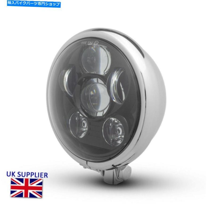 ヘッドライト Harlele Davidson Sportster Dyna 6インチプロジェクター6 x LEDのヘッドライトクロム Headlight Chrome for Harley Davidson Sportster