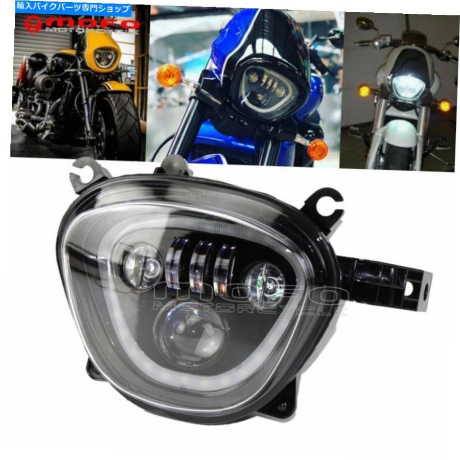 ヘッドライト LEDヘッドライトDRL Angel EyeヘッドランプアセンブリBoulevard M109R VZR1800 VZ1500 LED Headlight DRL Angel Eye Headlamp Assembly