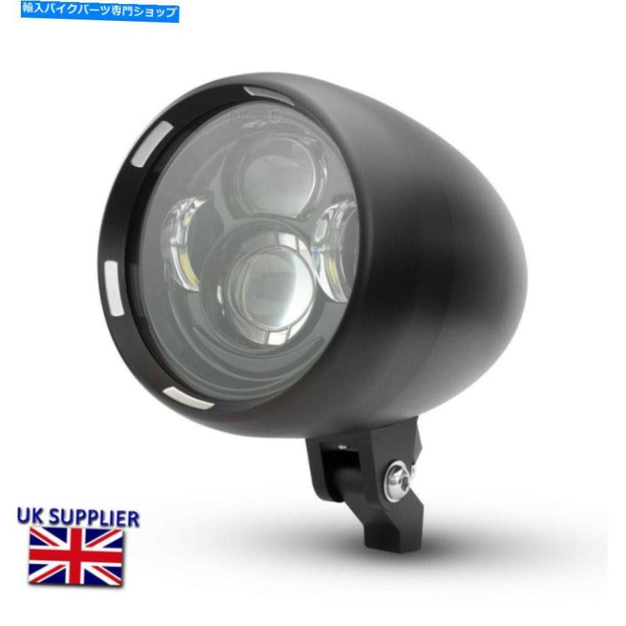 ヘッドライト モーターバイクヘッドライトLEDプロジェクターステルスカスタムチョッパースポーツスターダイナソフト Motorbike Headlight LED Project