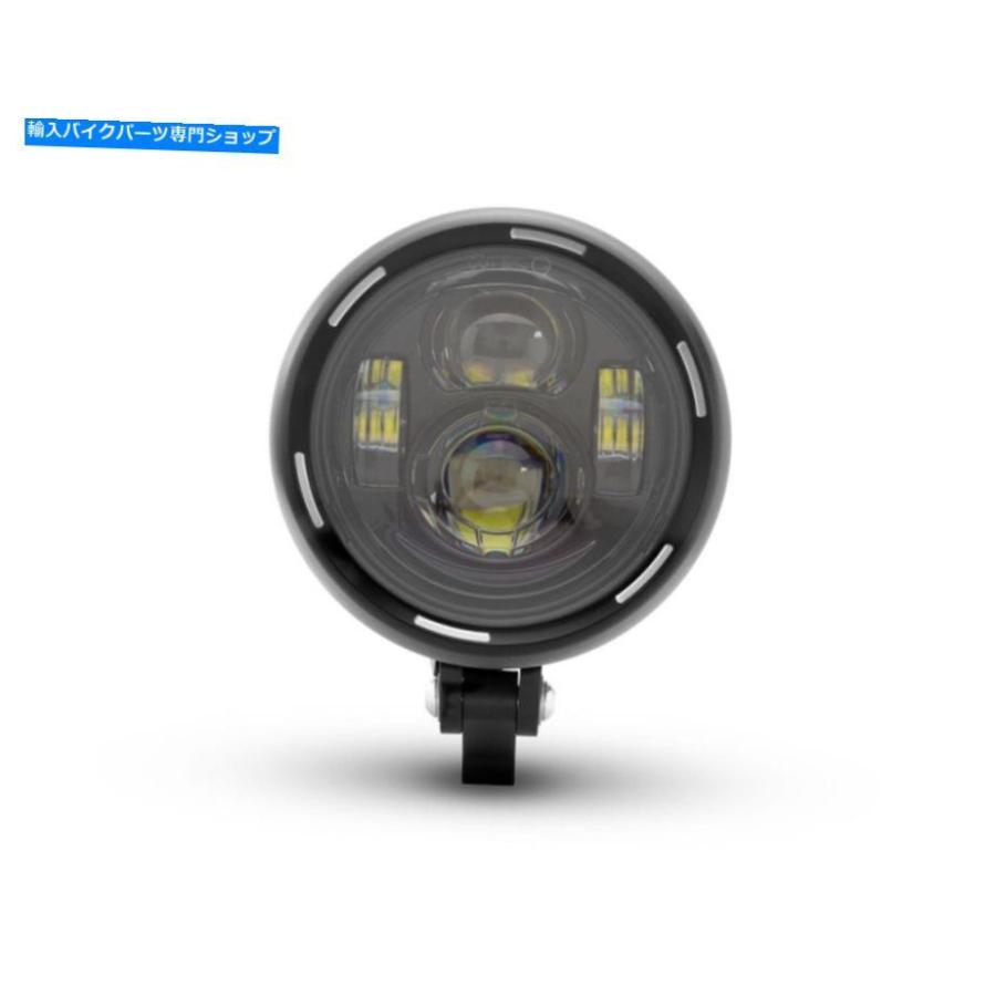 ヘッドライト モーターバイクヘッドライトLEDプロジェクターステルスカスタムチョッパースポーツスターダイナソフト Motorbike Headlight LED Projectの画像