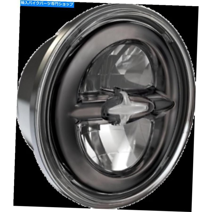 ヘッドライト ドラッグスペシャリーダーククロームLEDプレミアム5 3/4 \"リフレクタースタイルフロントヘッドライト Drag Specialties Dark Chrome LED