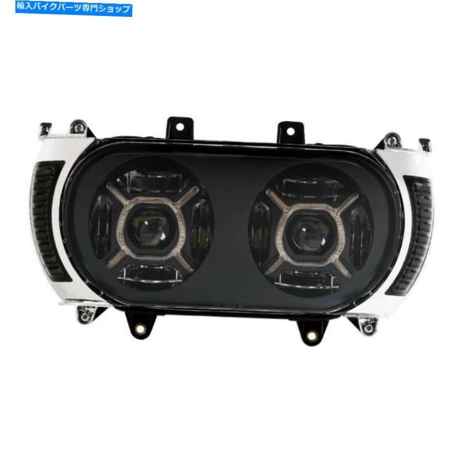 ヘッドライト フロントヘッドライトアセンブリ側マーカーターン信号フィットハーレーロードグライド15-19 Front Headlight Assembly Side Marker Turn_2
