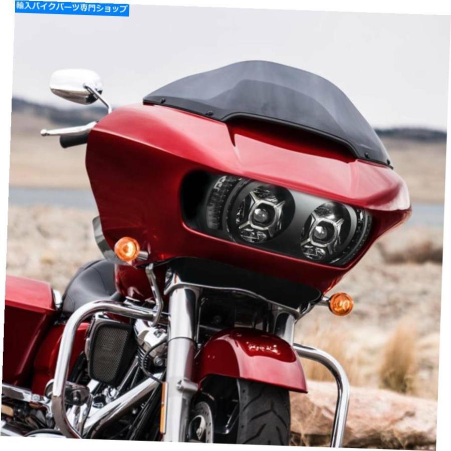 ヘッドライト ハーレーロードグライドFltrx 2015-2019のためのLEDデュアルヘッドライトアセンブリW /サイドライト LED Dual Headlight Assembly w/ Si_1
