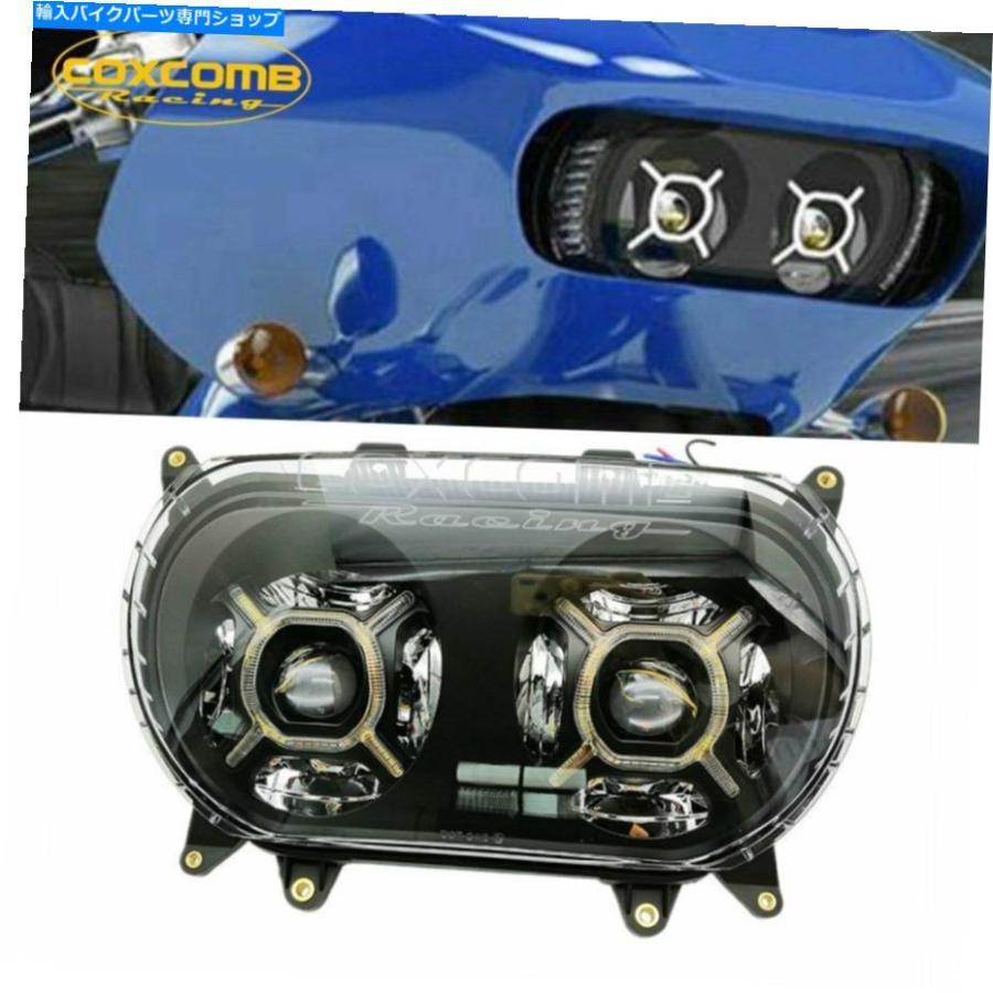 前照灯 ハーレーロードグライドウルトラスペシャルFLTRX 2015-2020の利益の二重LED前照灯映写機 Dual LED Headlight Projector F ライト、レンズ-自動車-車、バイク、自転車