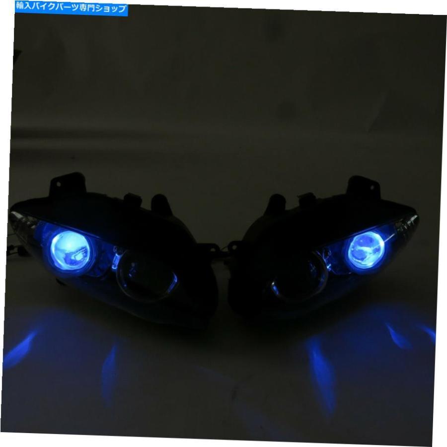 ヘッドライト MFフロントヘッドライトブルーエンジェルアイフィットヤマハ2004-2006 YZF R1 D013 MF Front Headlight Blue Angel Eye Fit for Yamahaの画像