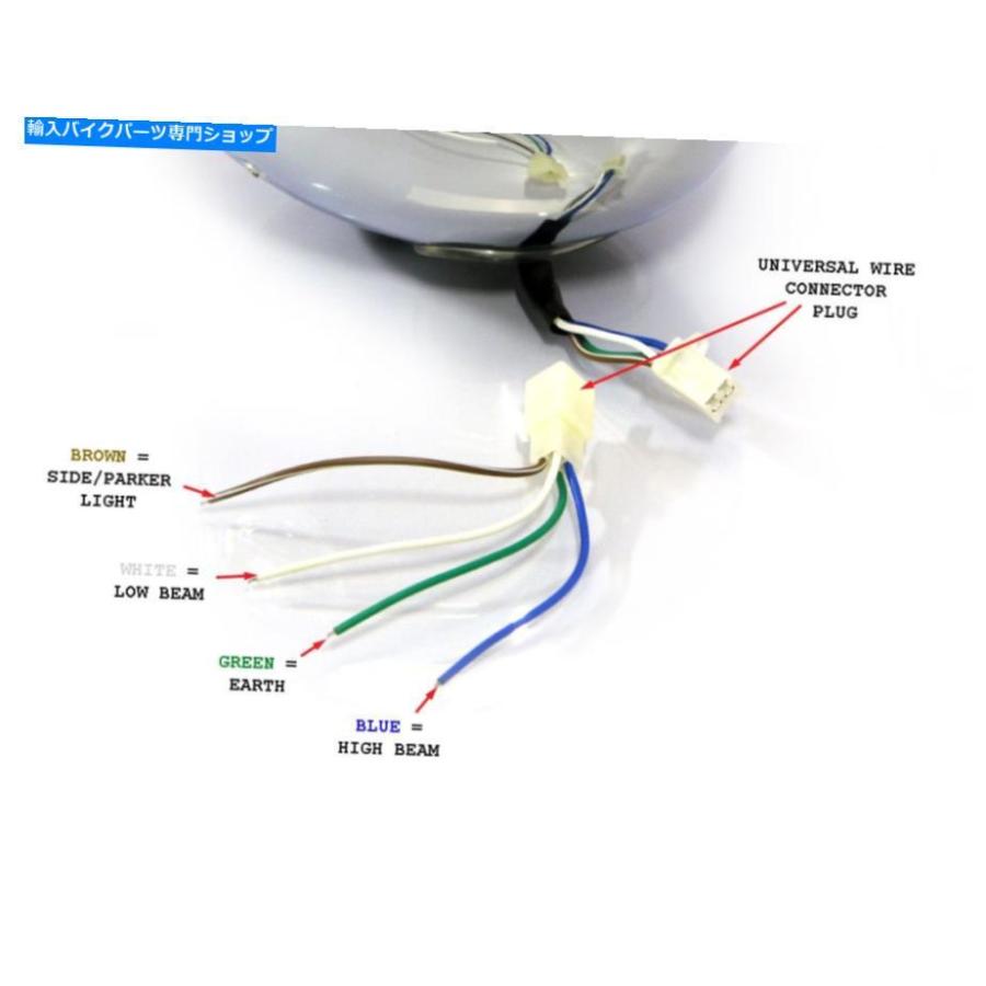 ヘッドライト ヘッドライトLEDレトロカスタムバイクカフェレーサーユニバーサルクロムスチール6 3/4 \" Headlight LED Retro Custom Motorbike Cafe Ra"_2
