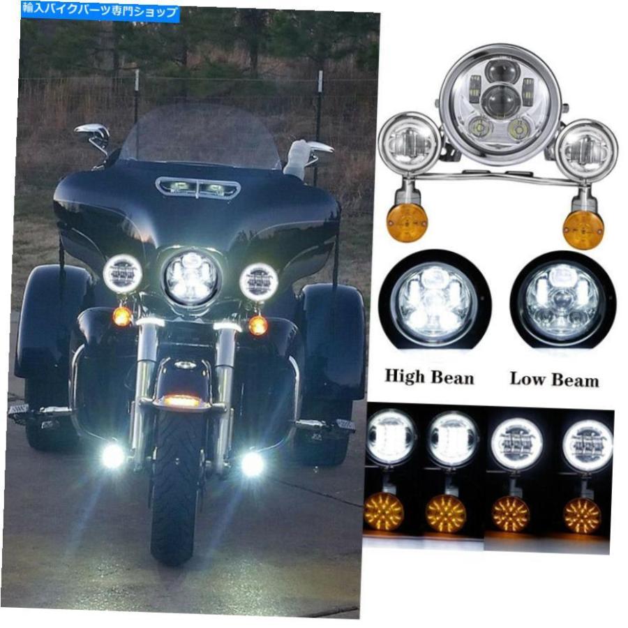 ヘッドライト 5.75 \"LEDプロジェクターヘッドライト+ DRLフォグランプライトターンハーリーダイナの信号ライト 5.75\"LED Projector Headlight + DRL F