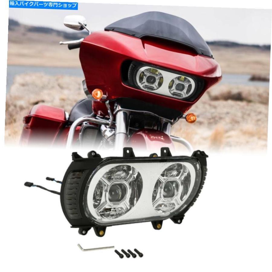 ヘッドライト Harley Road Glide Fltrx 15-19のためのLEDヘッドライトヘッドランプ＆サイドマーカーライトフィット LED Headlight Headlamp \u0026 Side Ma