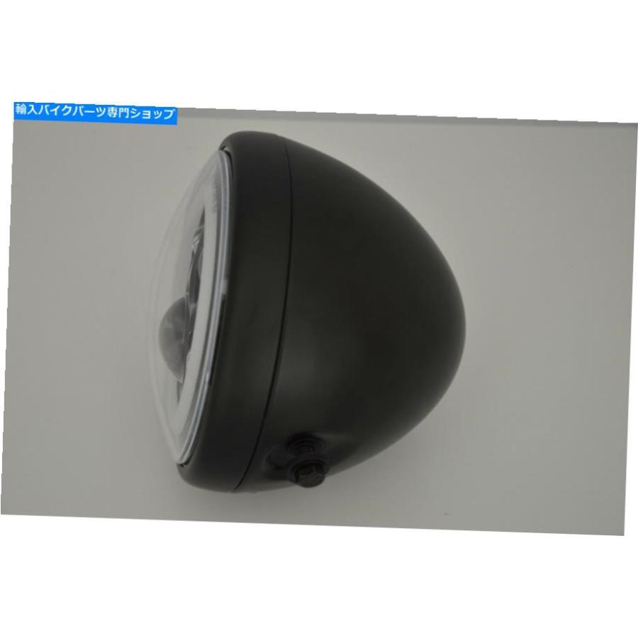 ヘッドライト カスタムビルドマットブラックスチールケースサイドマウント用7.5 \"LEDオートバイヘッドライト 7.5\"" LED Motorcycle Headlight For Cust"_1