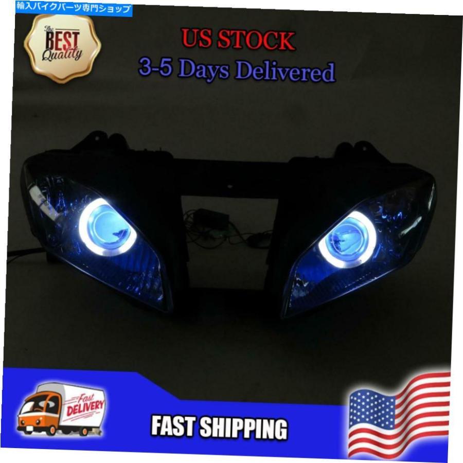 ヘッドライト NTフロントヘッドライトブルーエンジェルアイフィットヤマハ2008-2016 YZF R6 C014 NT Front Headlight Blue Angel Eye Fit for Yamaha