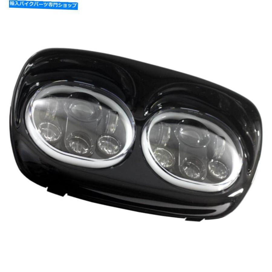 ヘッドライト イーグルライトハローロードグライドLEDブラックヘッドライト変換キットハーリー Eagle Lights Halo Road Glide LED Black Headlight Coの画像