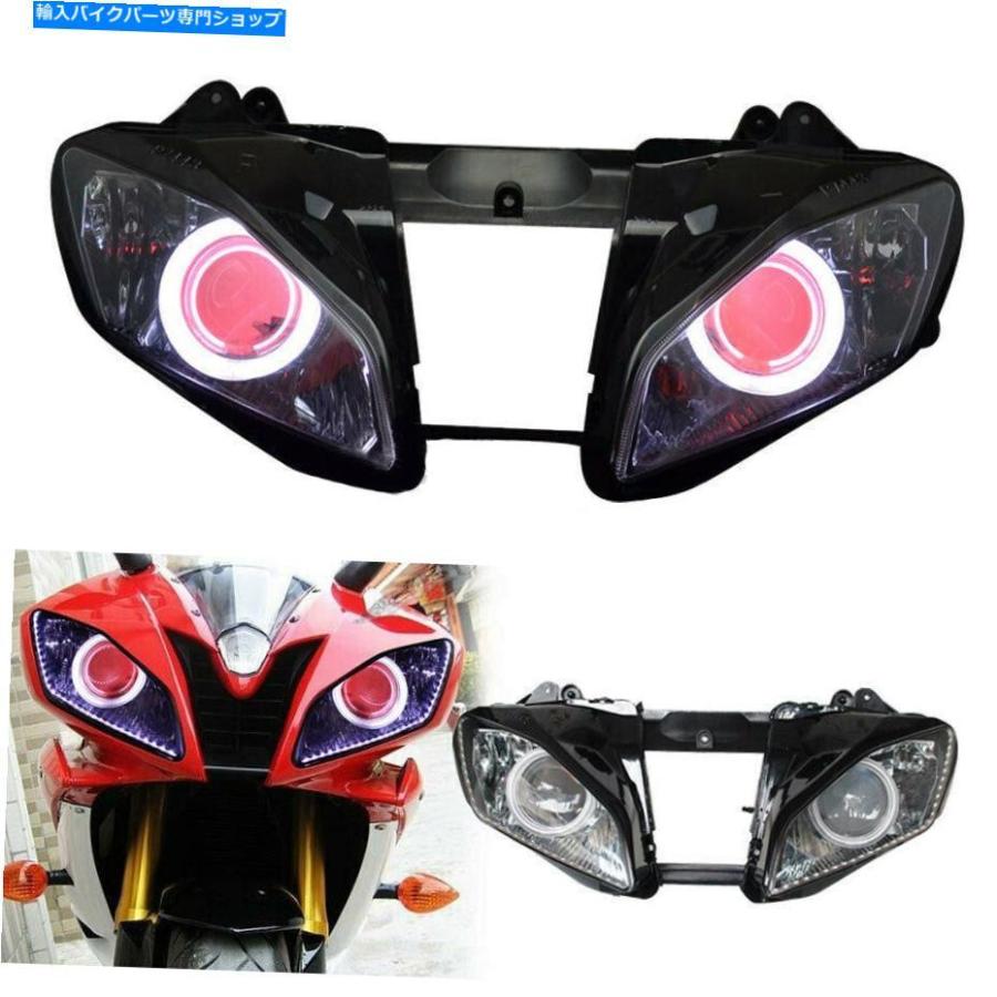 前照灯 ヤマハYZF R6 2008-2015用ヘッドライトアセンブリレッドデモンホワイトエンジェルアイランプ Headlight Assembly Red Demon White Angel 車、バイク、自転車-その他ライト