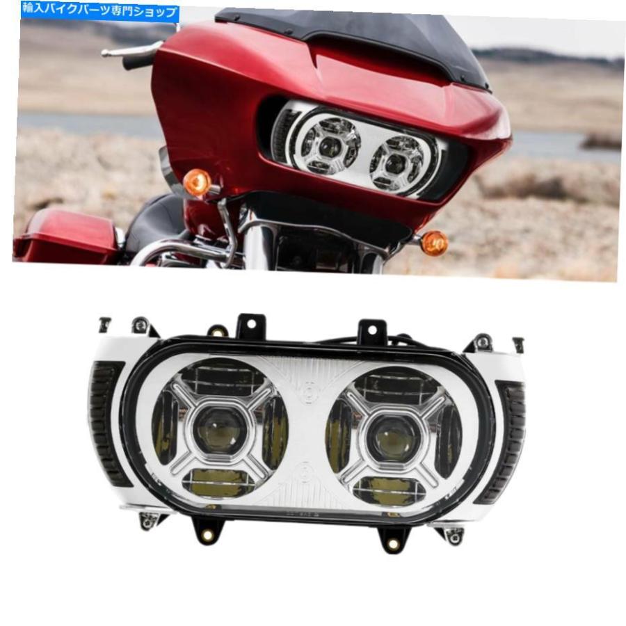 ヘッドライト ハーレーツーリングロードグライド15-19のためのLEDデュアルヘッドライト＆回転信号サイドライト LED Dual Headlight \u0026 Turn Signal Sid