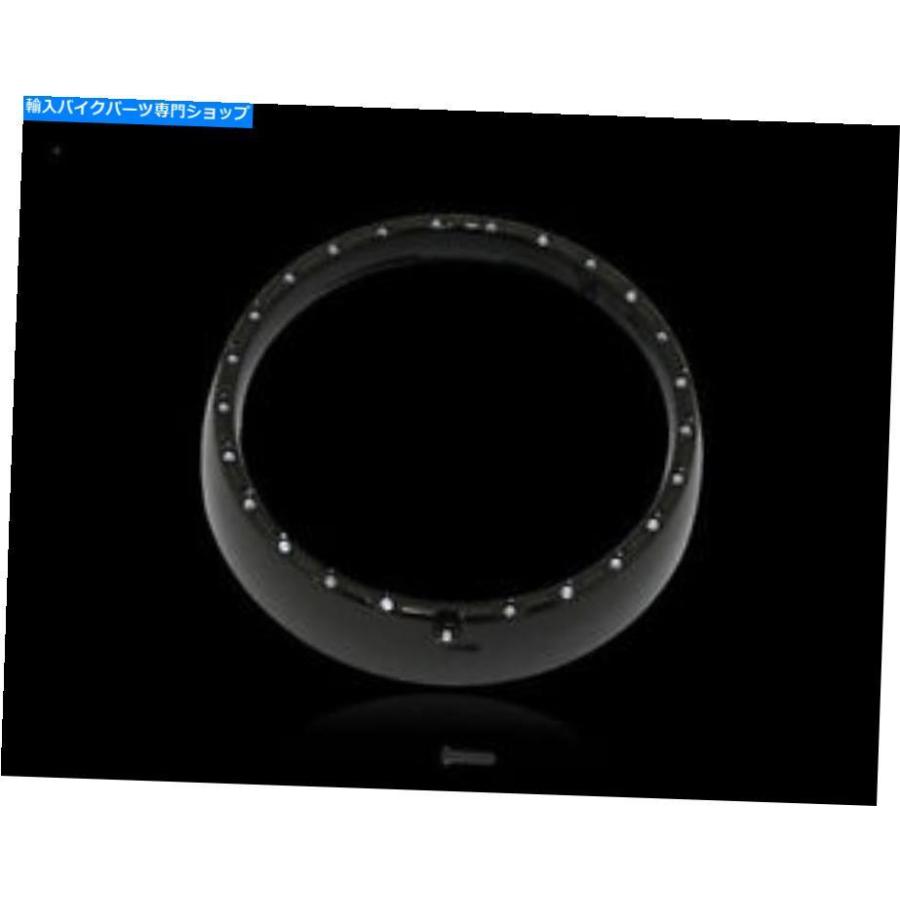 前照灯 カスタムダイナミクスブラック7 \"LEDターンシグナルヘッドライトトリムリング96-05ハーレーFLHT Custom Dynamics Black 7\"" LED Turn Sig" ライト、レンズ-車、バイク、自転車-自動車