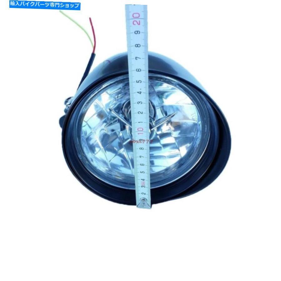 ヘッドライト チョッパーブラック6 \"のためのオートバイの弾丸クロムヘッドライトライト Motorcycle Bullet Chrome Headlight Light For Choppers Bla"_1