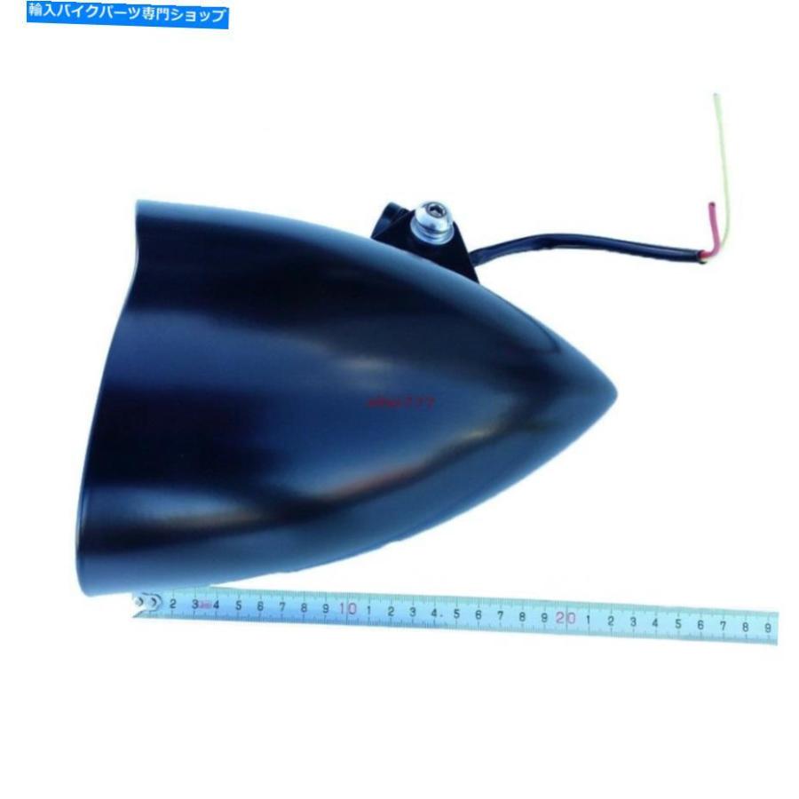 ヘッドライト チョッパーブラック6 \"のためのオートバイの弾丸クロムヘッドライトライト Motorcycle Bullet Chrome Headlight Light For Choppers Bla"_2