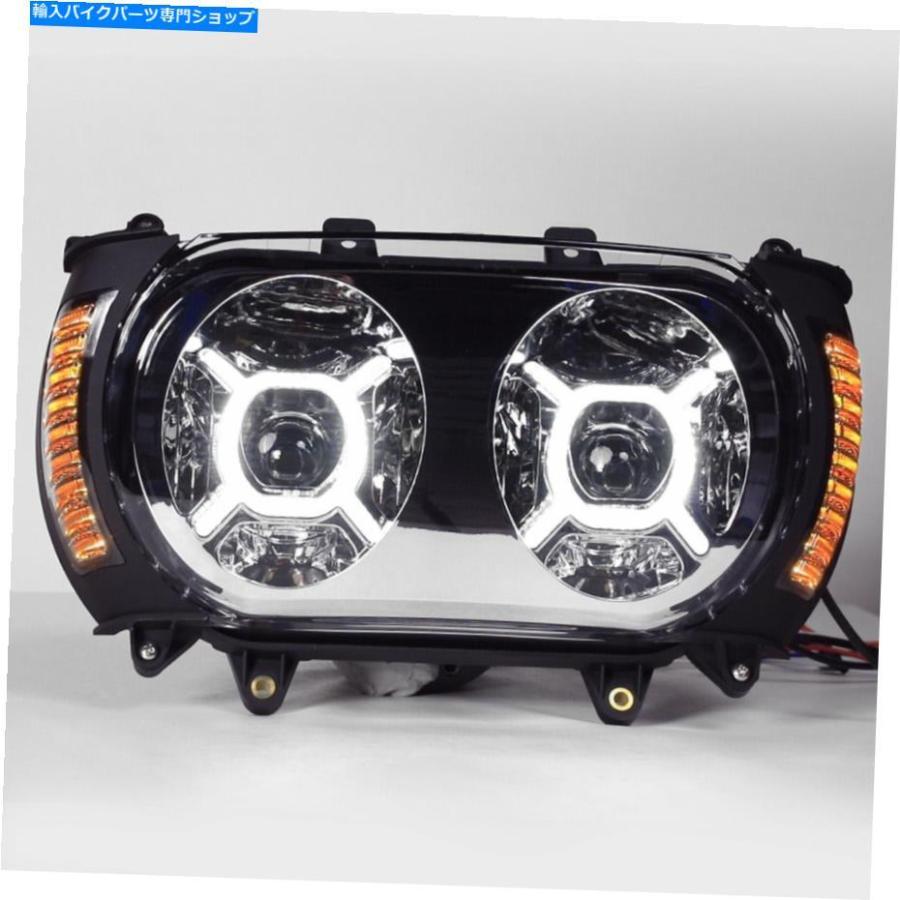 ヘッドライト ドットデュアルLEDヘッドライトW /サイドライトフィットハーレーツーリングロードグライド15-19 DOT Dual LED Headlight w/ Side Light