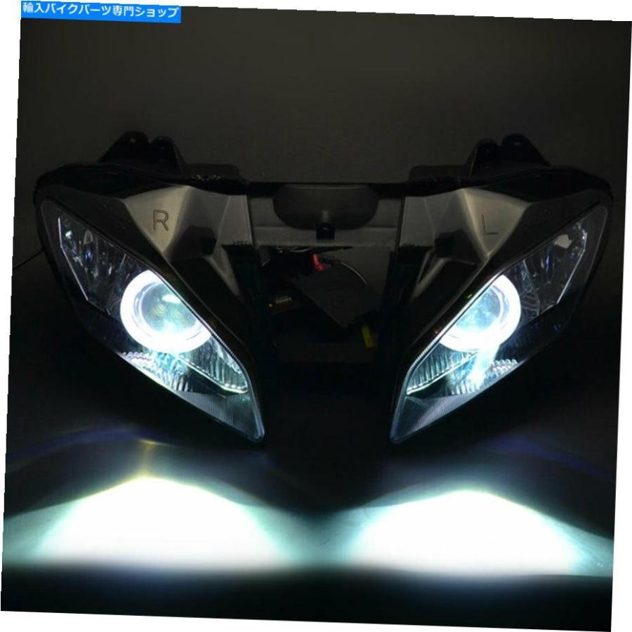 ヘッドライト ヤマハYZF R6 08-15のためのブルーデモンホワイトエンジェルアイヘッドライトプロジェクターHIDランプ Blue Demon White Angel Eye Headの画像