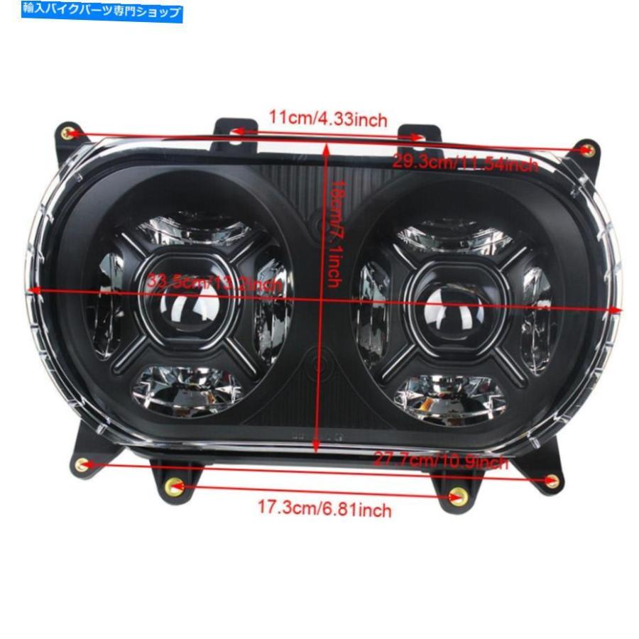ヘッドライト ハーレーロードグライド15-20用デュアルモトヘッドライト防水ハイ/ LOビームLED Dual Moto Headlight Waterproof Hi/Lo Beam LED For Ha