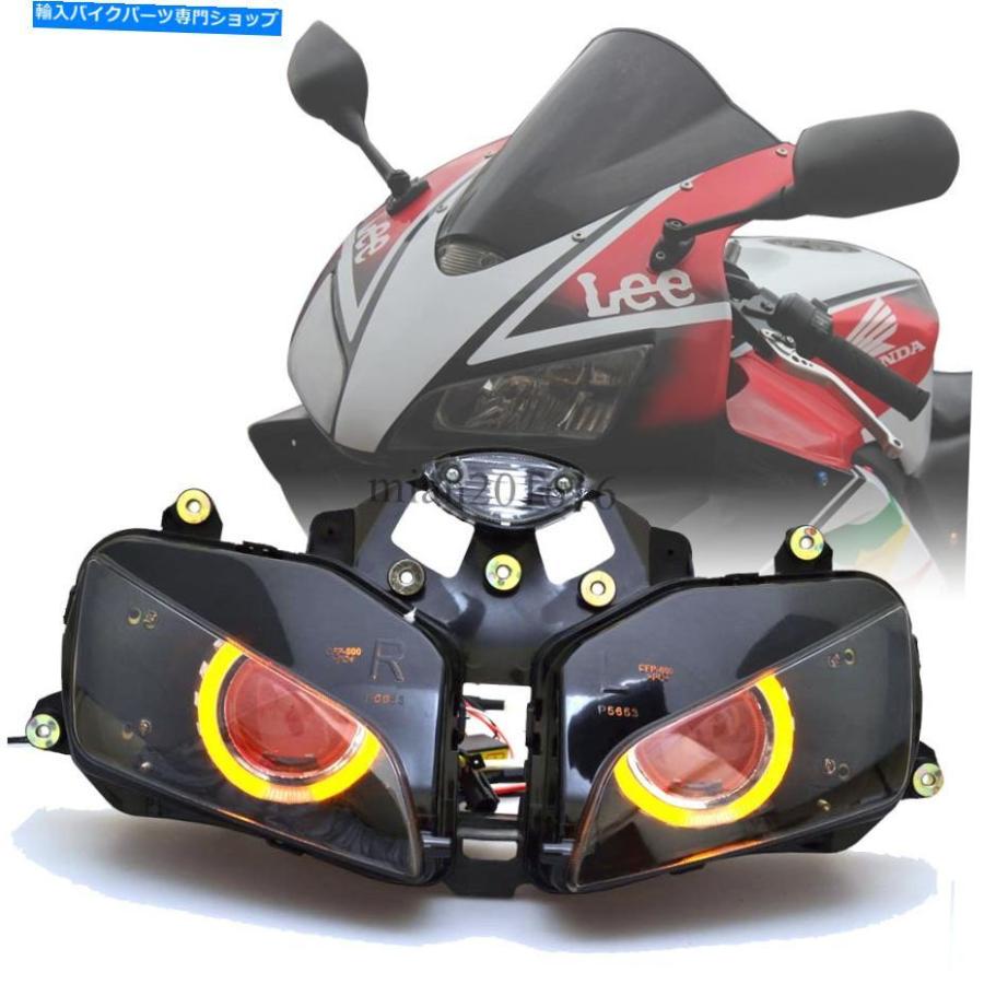 ヘッドライト ヘッドライトアンバーエンジェル赤の悪魔の目の光のための光のための光CBR600RR 03-06 CBR 600 RR Headlight Amber Angel Red Demon Eye