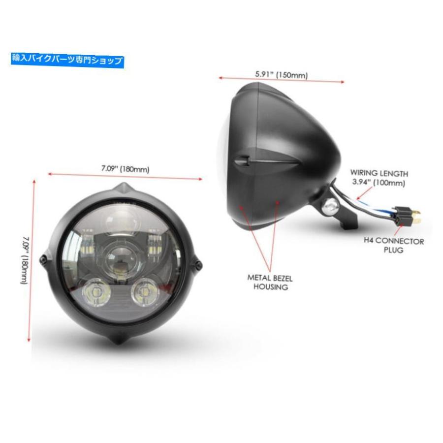 ヘッドライト バイクヘッドライトLEDプロジェクタービンテージカスタム