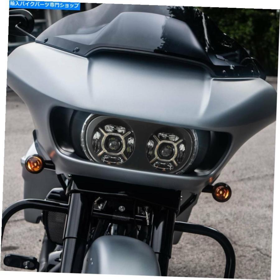 ヘッドライト ハーレーロードグライドのためのLEDデュアルダブルヘッドライトランププロジェクター2016 17 LED Dual Double Headlight Lamp Projectorの画像