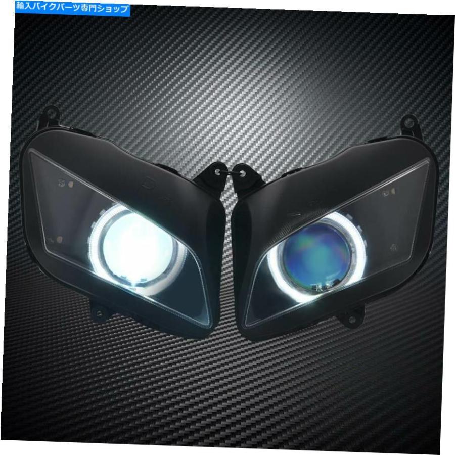 ヘッドライト ホワイトエンジェルアイヘッドライトプロジェクターアセンブリヘッドランプCBR600RR 2007-12 White Angel Eye Headlight Projector Asse