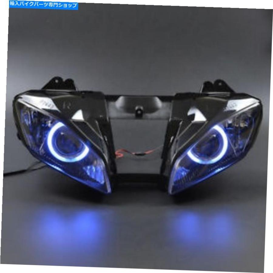 ヘッドライト ヤマハYZF R6 2006-2007のための1つの青い隠されたエンジェルアイヘッドライトアセンブリプロジェクター 1Set Blue HID Angel Eye Headlの画像